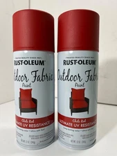 2x Rust-Oleum Outdoor Fabric Spray Paint CHILI RED Ultimate UV Resistant 12 oz.