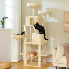 Multi-Level Tall Cat Tree for Indoor Large Cat Tower with Spacious Condo House