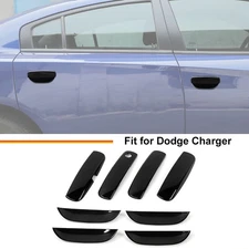 8x Door Handle Full Cover Kit Bowl Trims Set for Dodge Charger 2011+ Gloss Black