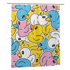 Colorful Rubber Ducks Shower Curtain 60x72in Waterproof Polyester Fabric Cute...