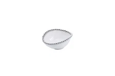 Pampa Bay Salerno Round Condiment Bowl, White/Silver (CER-2538-W)