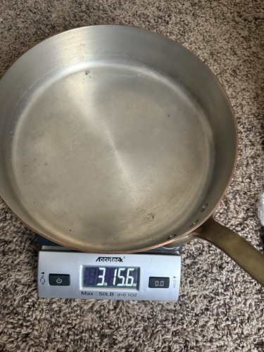 Vintage 9.5in Copper Saute Pan With Lid - Picture 19 of 19