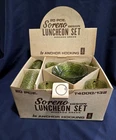 Vintage Mid-Century 20 pc Avocado Green Glass "Soreno" Luncheon Serving Set