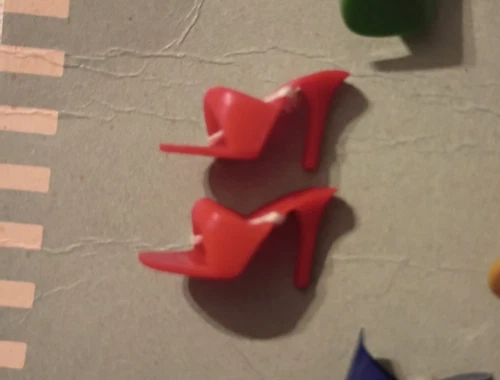 Vintage Barbie Shoes Pak ~ RED Open Toe Mules OT Japan Heels ~ 1 Pair Only