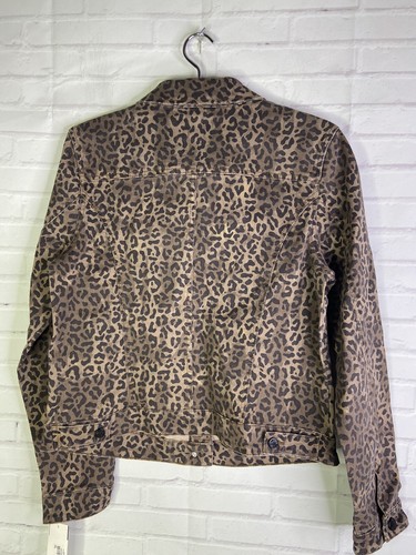 William Rast Animal Print Denim Jacket Cheetah Button Up Womens Juniors Size S - Picture 4 of 12