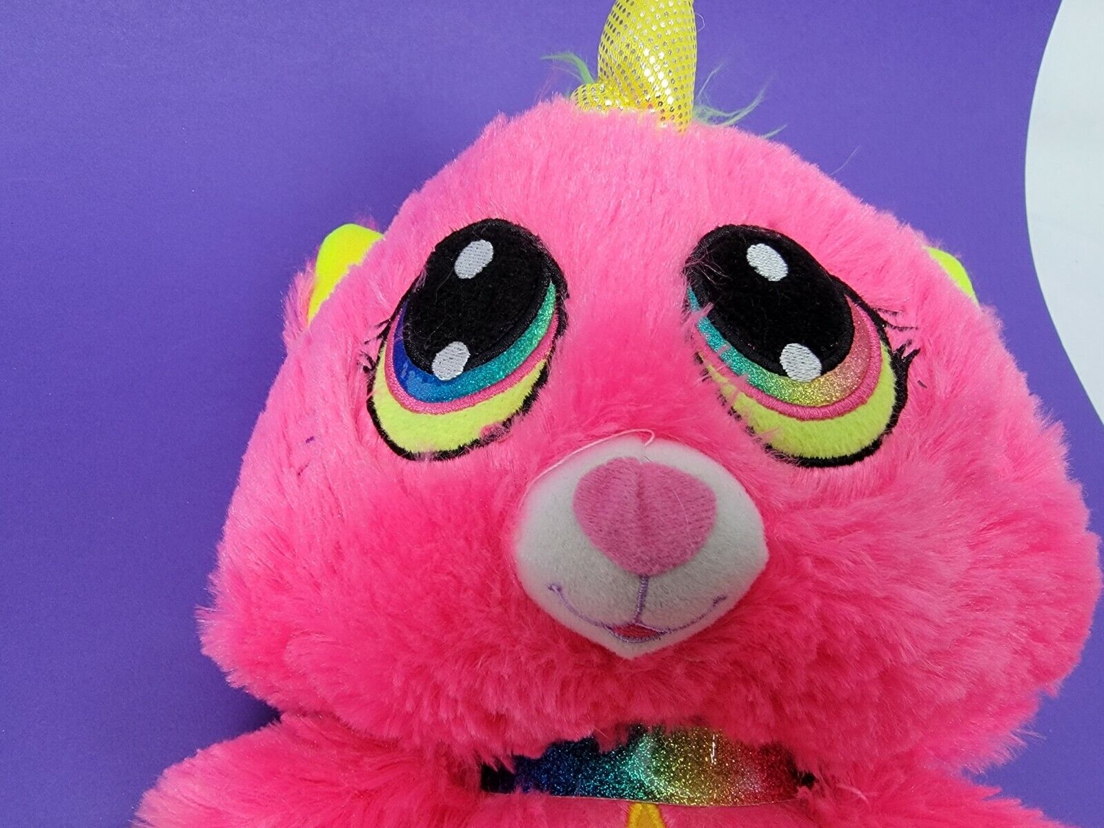 Pink Unicorn Cat Plush Stuffed Animal Toy Rainbow 13 Yellow Star Fiesta