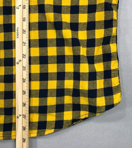 Camisa Aeropostale Para Hombre Grande Amarilla Negra Cuadros Franela Abotonada Manga Larga - Imagen 10 de 11