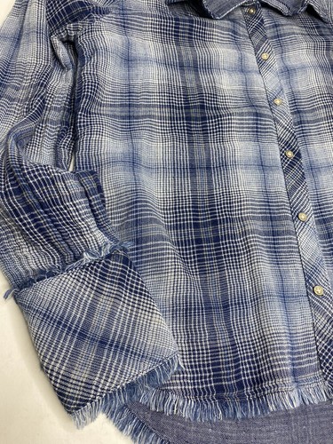 Damen Anthropologie Tuch & Stein doppellagig Fransensaum Gaze Top • M * Neu mit Etikett - Bild 8 von 11