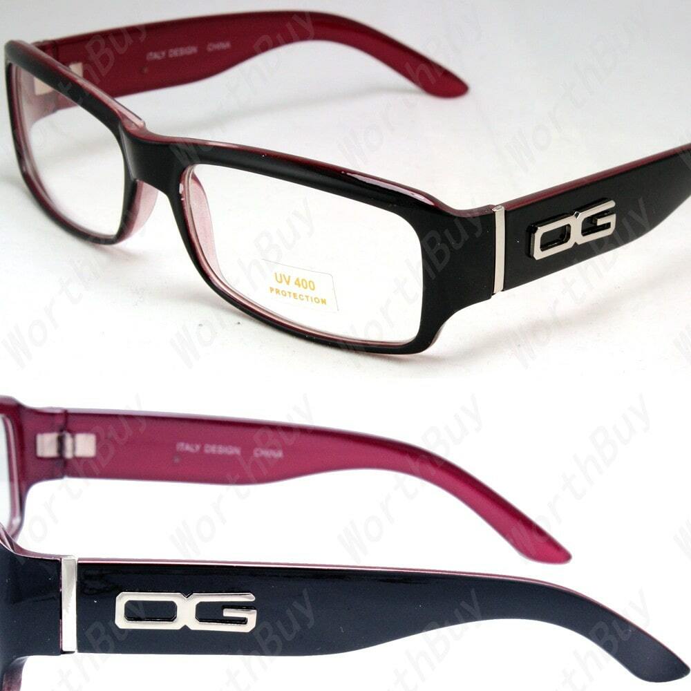 Men Women Rectangle Frame Clear Lens Glasses Designer Fashion Wrap Around Metal main image 1
