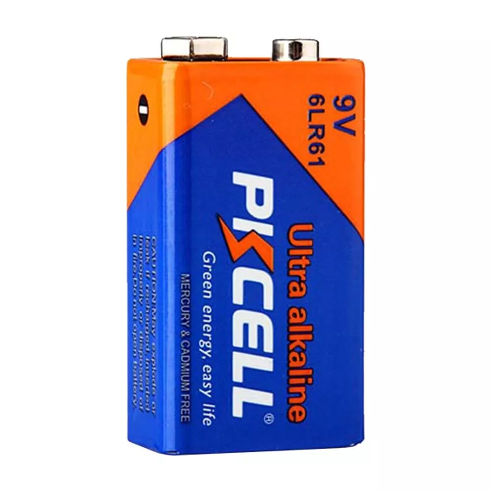 PKCELL 9V 6LR61 Ultra Alkaline Batteries, 1 Bulk