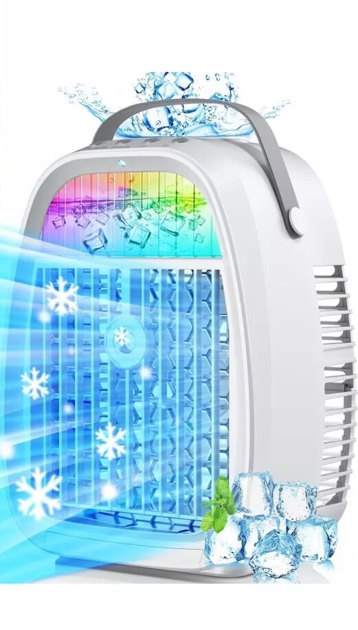 AI Portable Air Conditioners Fan, Evaporative Mini Air Cooler Misting Humidifier