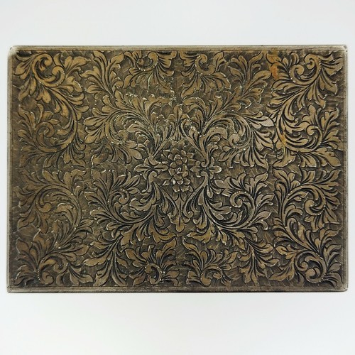 VINTAGE STERLING SILVER POWDER COMPACT HAND ENGRAVED MAKE UP MIRROR BOX ITALY - Picture 12 of 12