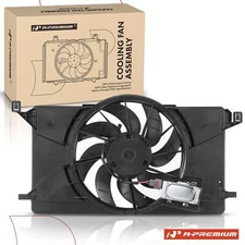 A-Premium Radiator A/C Condenser Cooling Fan Assy w/ Shroud for Ford Focus 12-18