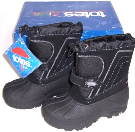 Totes Toddler Boys Trent Waterproof Winter Snow Boots NIB Size 6 Black
