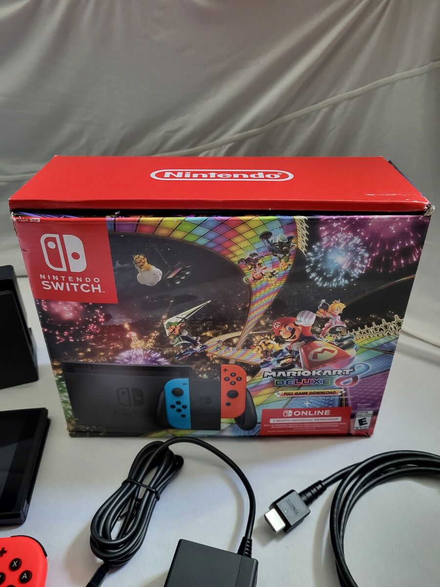 Nintendo Switch Neon Console Mario Kart 8 Deluxe + NSO 3 Months