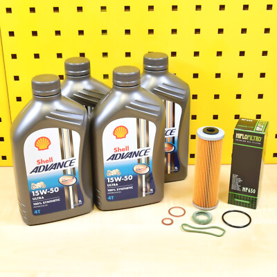 Ölwechsel Set Öl Shell 15w50 für: KTM 950 990 Super Duke Adventure R SMT  LC8