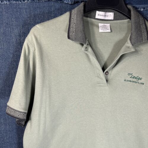 Munsingwear Polo Shirt Womens Large Short Sleeve Green Cotton - Picture 2 of 14