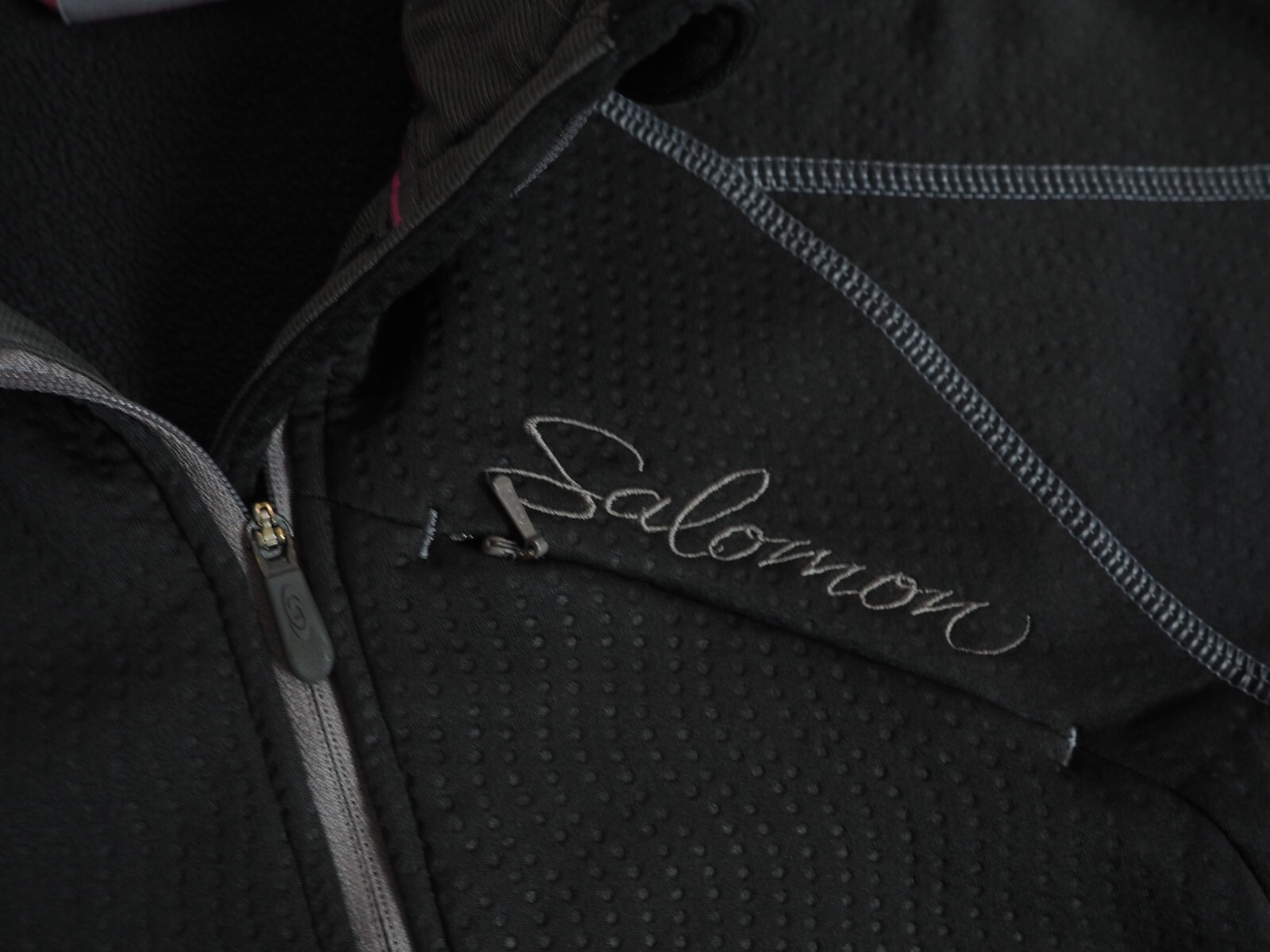 Giacca da trekking softshell zip intera Salomon grigio antracite vintage Y2k anni 2000 donna S