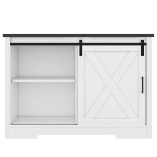 3 Drawer Dresser Sideboard Storage Cabinet Chest of Drawers W/Sliding Door White - Picture 9 of 18