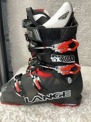 Lange SX80 Black Red Downhill Ski Boots Men's Size 206 MM Lange SX80 Black Red Downhill Ski Boots Men's Size 206 MM