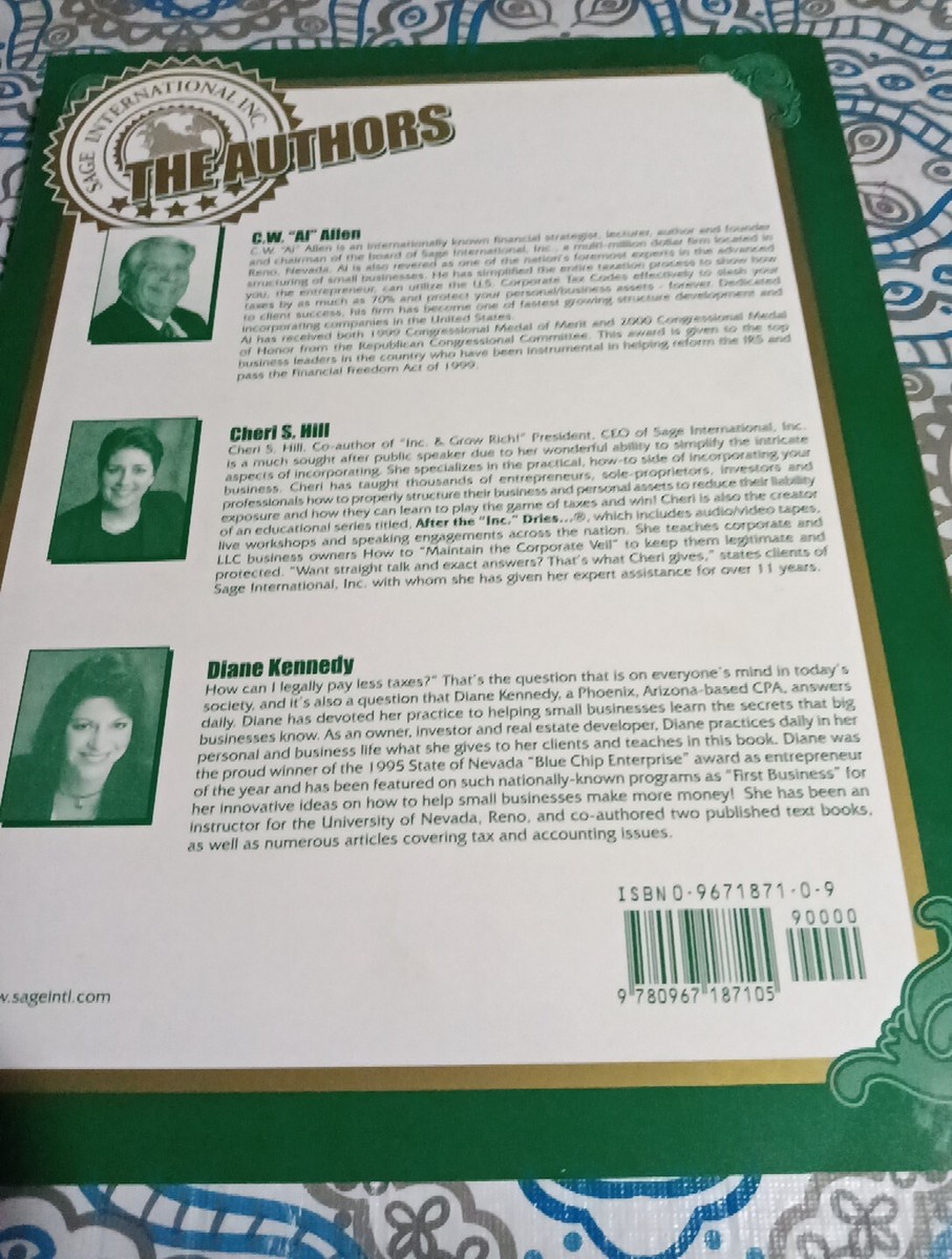 Incorporate & Grow Rich! Al Allen, Cheri Hill, Diane Kennedy