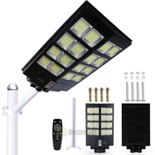 8700W Commercial LED Solar Street Light Outdoor Dusk to Dawn Super Bright + Pole