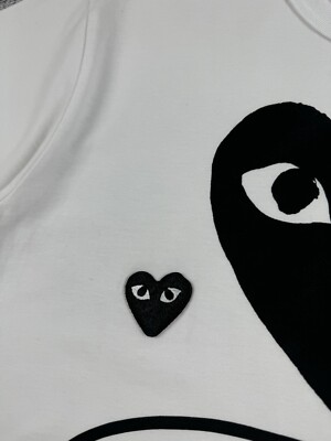 Vintage Japanese Comme Des Garcons Play CDG Multi Logo Heart White