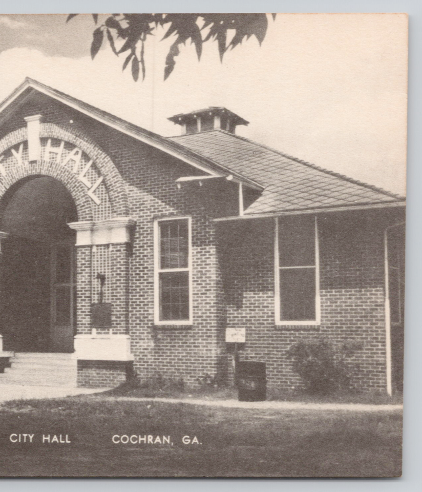 Cochran GA City Hall Postcard Bleckley County 1940's eBay
