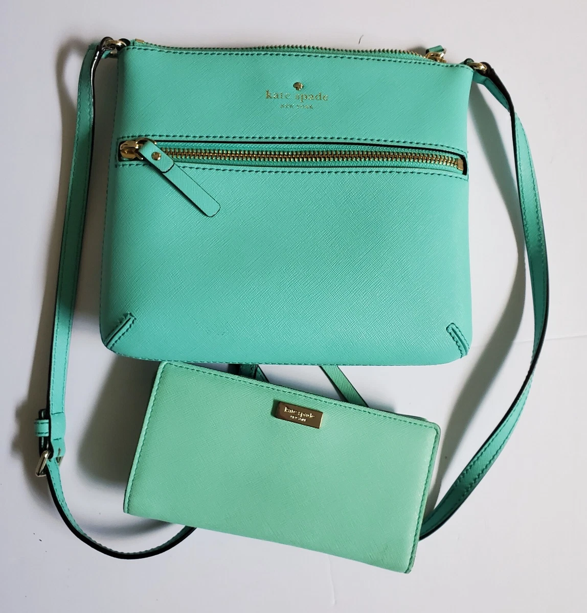Kate Spade Turquoise Saffiano Leather Crossbody Bag Coordinating