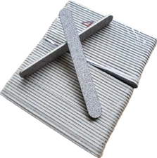 50pc Salon Professional Acrylic Nail File 80/80 Grit Zebra Nail Files 7" #F509
