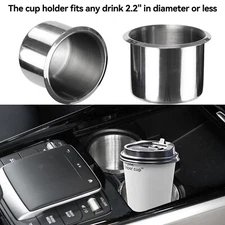 Pair Universal Stainless Steel Cup Drink Holders For Car Truck Boat Marine NEW
