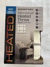 BIDDEFORD Plaid Pattern Heated ELECTRIC THROW Microplush Blanket Digital Control
