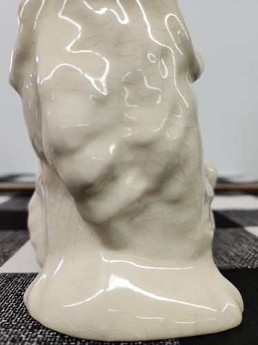 Vintage Glazed Ceramic Off White Cocker Spaniel Dog Planter. - Picture 12 of 24