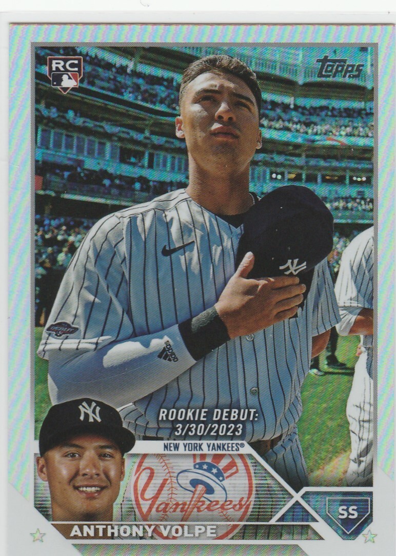 2023 Topps Update Rookie Debut Rainbow Foil #US77 Anthony Volpe (RC) NY Yankees