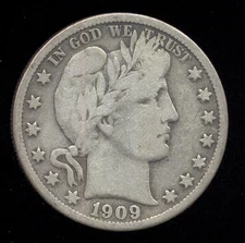 1909-S ... F  Fine ... Better Date ... Barber Half Dollar (413-310)