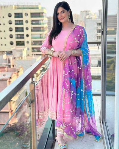 Pakistani Salwar Kameez Readymade Weeding Women Dresses Designer Dupatta Pink - Picture 2 of 9