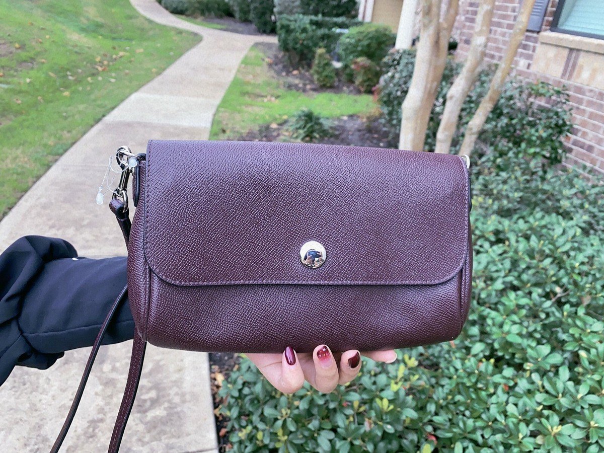NWT Coach Reversible Crossbody Purse Snap Leather Oxblood