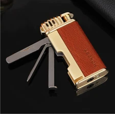 Tobacco Pipe Lighter for Smoking with Metal Tools Angled Soft Flame Butane gas