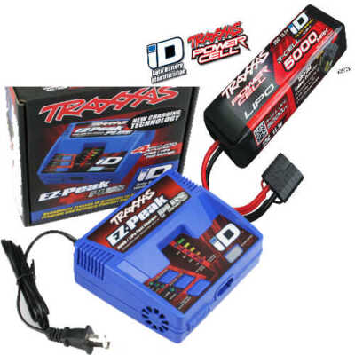 Traxxas EZ-Peak Plus Fast Charger w/ ID 3S 11.1V 25C 5000mAh Lipo Battery