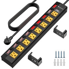 8-Outlet Power strip with Surge Protector, ETL Certified 6FT Power Cord