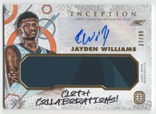 2022-23 Topps Inception OTE JAYDEN WILLIAMS #CARC-JW RC Patch Auto /99-Game Worn