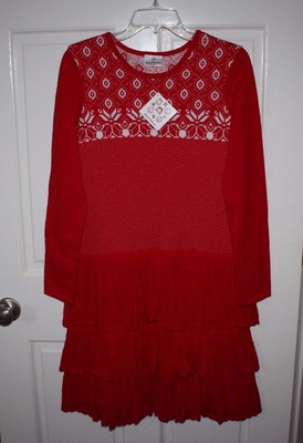 Robe Pull Rouge Hanna Andersson Pour Fille - Taille 160 (14-16 Ans) - 100% Coton - Neuf Avec étiquettes