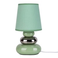 Tischlampe Tischleuchte Nachttischlampe Keramik MintgrüN Leselampe Textil H 31Cm
