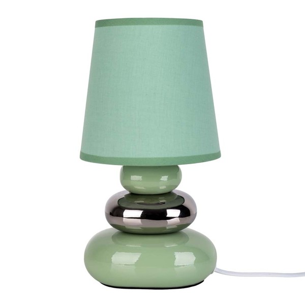 Tischlampe Tischleuchte Nachttischlampe Keramik MintgrüN Leselampe Textil H 31Cm-image