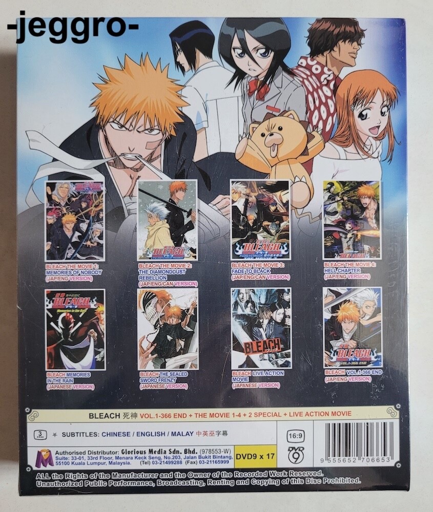 Anime DVD BLEACH Complete Series + The Movie 1-4 + 2 Special +