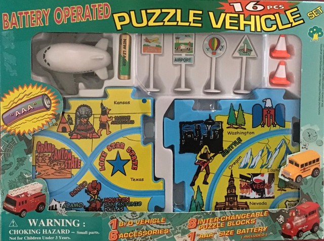 battery operated puzzle vehicle set