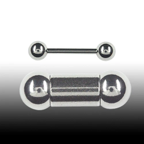 Titan 4mm Piercing Stab Barbell mit Kugeln Ohr Brust Intim Piercing Stecker - Bild 2 von 2