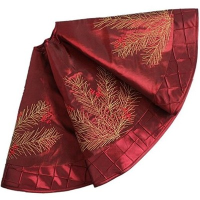 X.Sem Deluxe Embroidered Pine Branches Cherry with Pintuck Border,Extra Large 