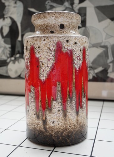 Vtg 60s 70s Mid Century Modern West German Scheurich 203-18 Lava Pottery Vase - Picture 10 of 10