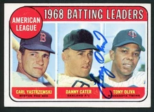 Tony Oliva Signed Auto 1969 Topps Batting Leaders Card #1 Minnesota Twins Legend